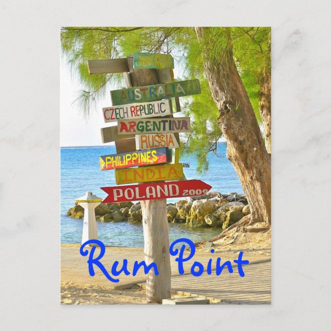 Isla Gran Caimán, Rum Point, postal (Anverso)