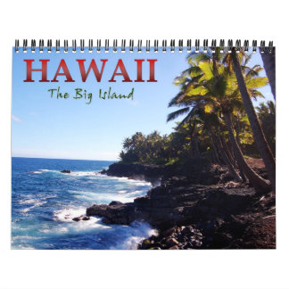 Isla grande del calendario de pared de Hawaii
