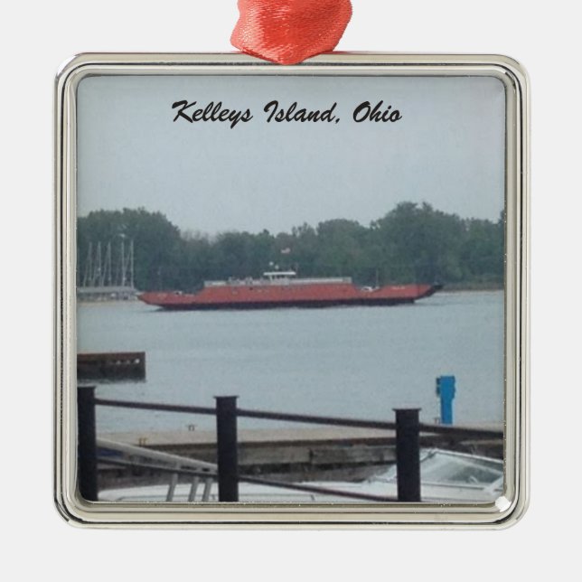 Isla Kelleys, ornamento de fotos del ferry de Ohio (Frente)