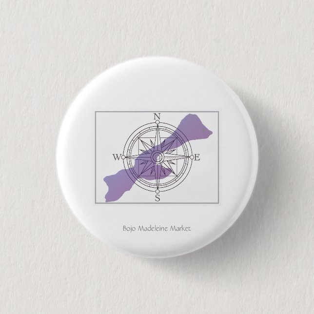 Isla para Orientarse Brújula Botón Pequeño Pin (Anverso)