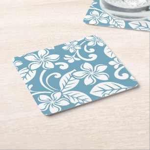 ISLA PLUMERIA (AZUL PIZARRA) Posavasos de Papel