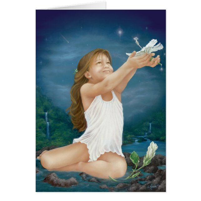 "Isla que desea" la pintura al óleo por Lorri (Frente)