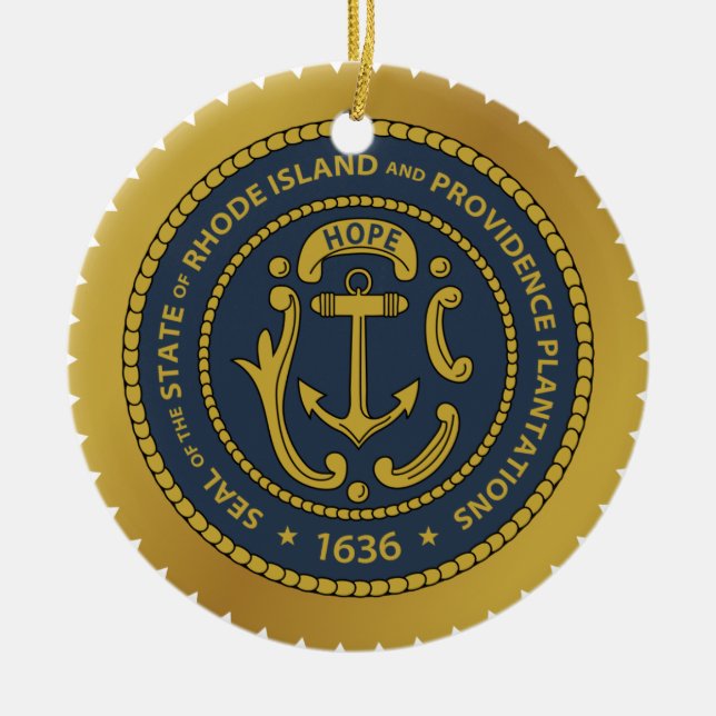 Isla Rhode* Ornamento Cerámico de Navidad (Frente)