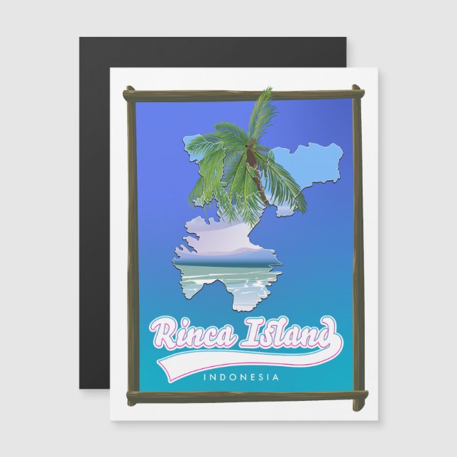 Isla Rinca, Indonesia, mapa de viajes (Anverso/Reverso)