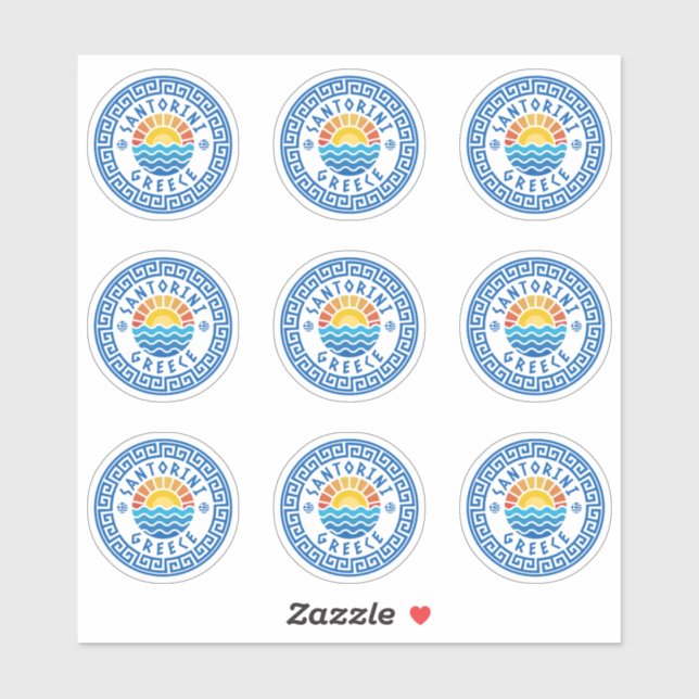 Isla Santorini, Grecia Pegatina de paquete múltipl (Hoja)