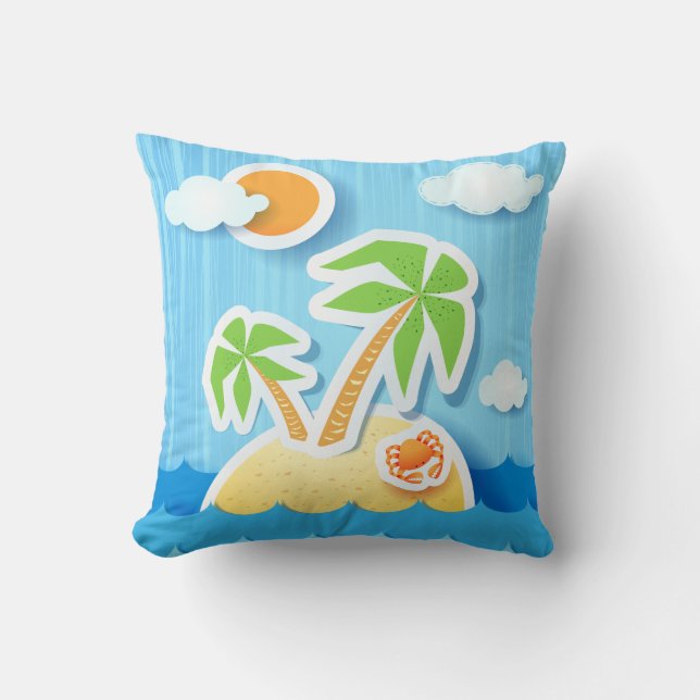 Isla tropical, almohada (Anverso)
