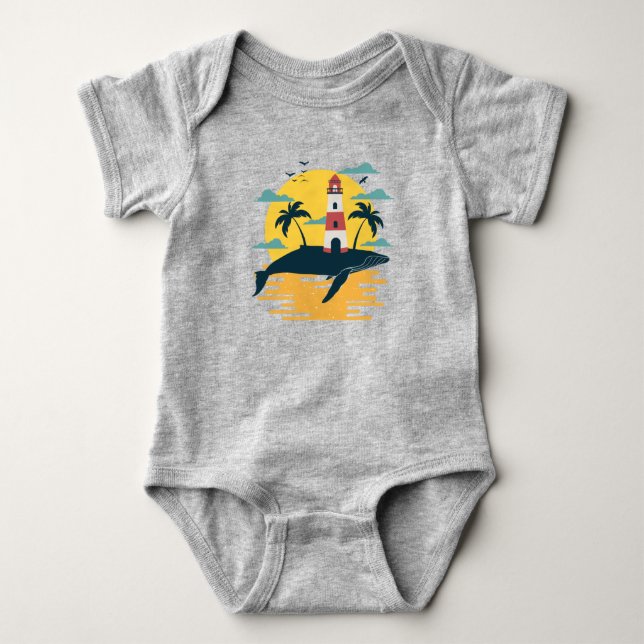 Isla Tropical de Ballenas Azules Ocean Sunset Body (Anverso)