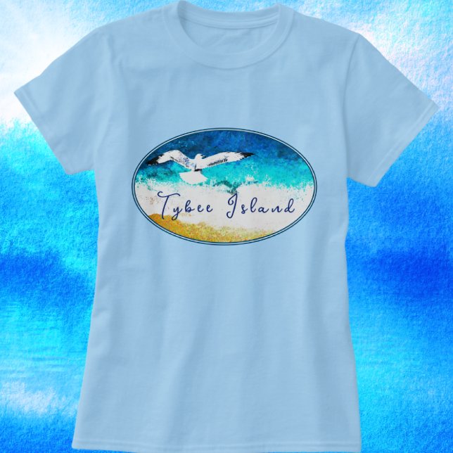 Isla Tybee Georgia lanza camiseta de playa de gavi (Subido por el creador)