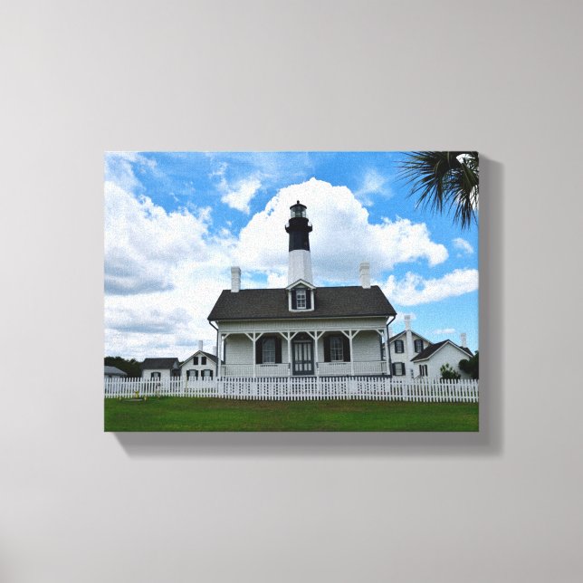Isla Tybee, imagen de lienzo de faro de Georgia (Anverso)