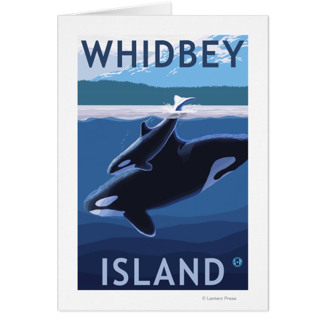 Isla Whidbey, WashingtonOrca y Calf (Frente)