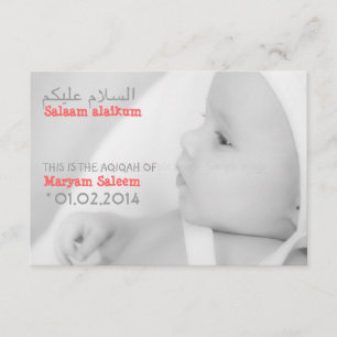 Islam Islam Aqiqah Aqeeeqah foto invitación a bebé
