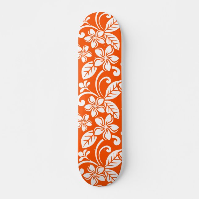 ISLAND PLUMERIA (MUY NARANJA) Skateboard (Anverso )