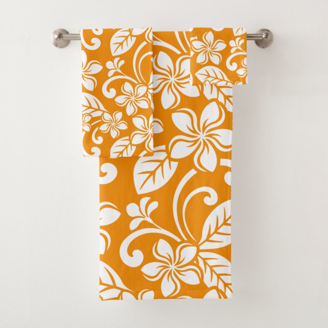 ISLAND PLUMERIA (NARANJA) BATH TOWEL SET (In situ)
