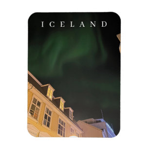 Islandia Luces del Norte sobre imán de Reykjavik