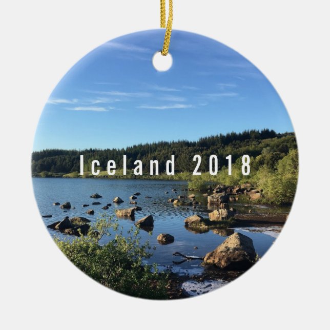 Islandia - ornamento de cerámica personalizado (Frente)