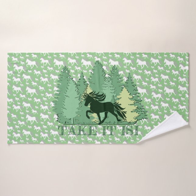Islandpferdeherde take it isi  (Toalla de baño)