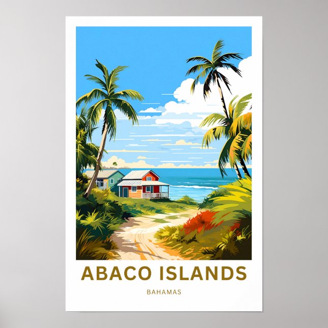 Islas Abaco Bahamas impresión de viajes (Frente)