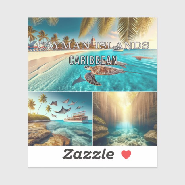 Islas Caimán Caribe Pegatina de vinilo de 3 pulgad (Hoja)