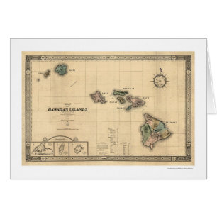 Islas del mapa de Hawaii Giles - 1876