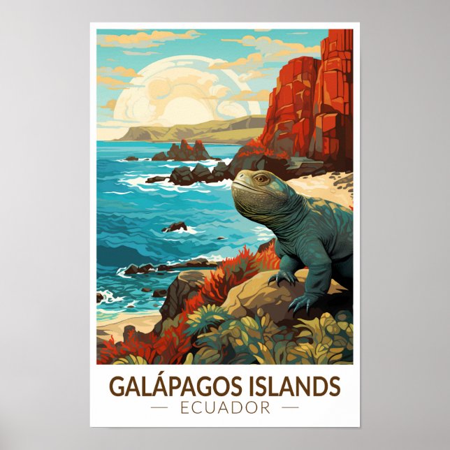 Islas Galápagos Viaje Arte Vintage (Frente)