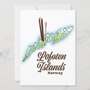 Islas Lofoten, poster de esquí de Noruega.