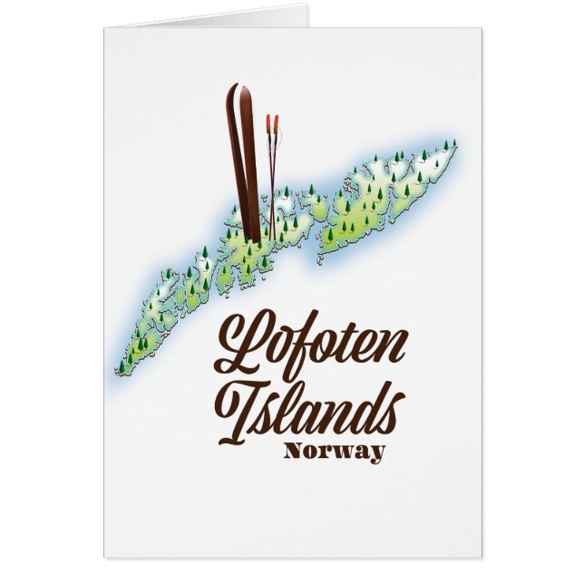 Islas Lofoten, poster de esquí de Noruega. (Frente)