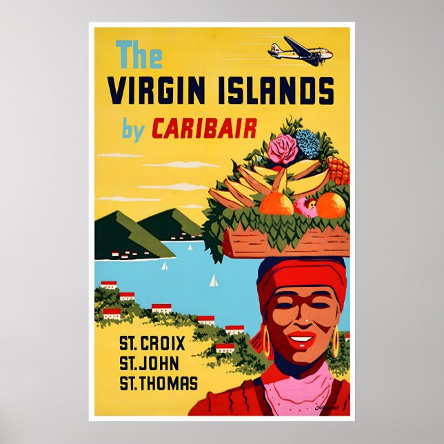 Islas Vírgenes Arte St Croix Póster de Viaje St Jo (Frente)