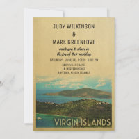 Islas Vírgenes Invitación a la boda Vintage USVI B