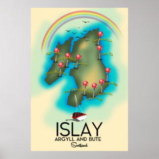 Islay, Hébridas interiores, mapa de escocia, arte 