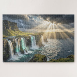 Isle of Legends Coastal Waterfall Jigsaw Puzzle