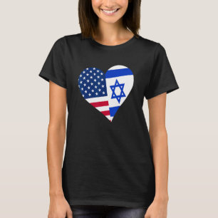 Israel Estados Unidos Camisa de Corazón Bandera Is