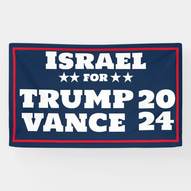 Israel para la pancarta de Trump Vance 2024 (Horizontal)