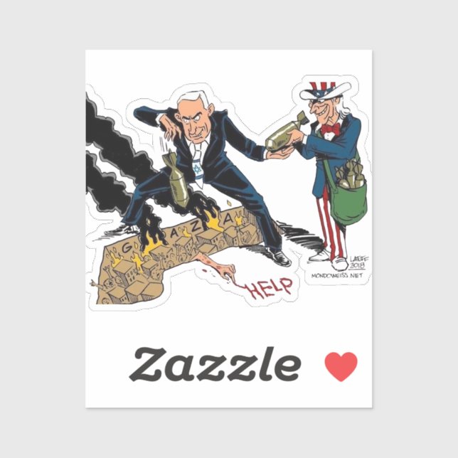 Israel y el Pegatina del genocidio de estados unid (Hoja)