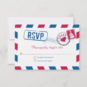 Italia Air Mail Wedding RSVP