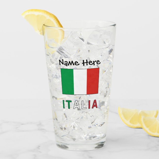 Italia e Bandiera Italiana Personalizada (Anverso (hielo))