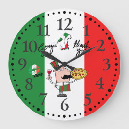 Italia Grazie Pizza Bola italiana besada reloj de
