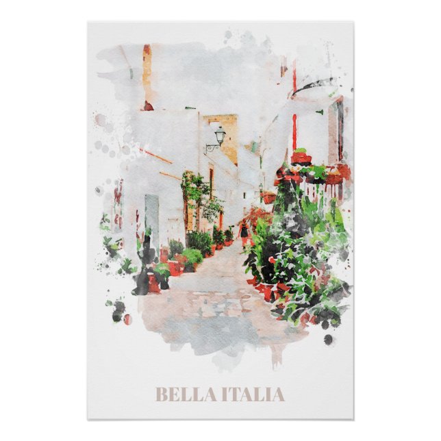 ** Italia Italia Poster artístico de las plantas A (Anverso)