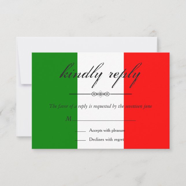 Italia moderna Boda italiana RSVP (Anverso)