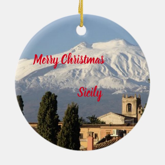 Italia: Ornamento Sicilia Panorámico de Navidad (Atrás)