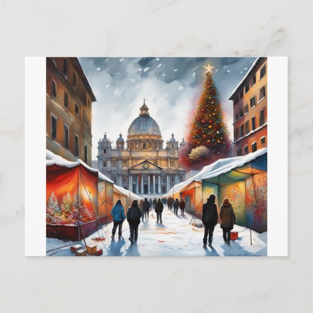 Italia, Roma - Tarjeta de Navidades, Invierno 004 (Anverso)