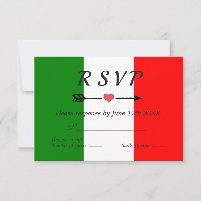 Italia - RSVP de la boda italiana (Anverso)