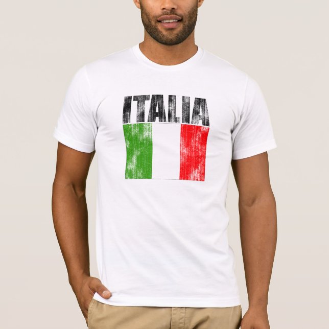 Italia se descoloró camiseta del estilo (Anverso)