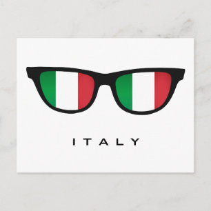 Italia sombras personalizado texto y postal color