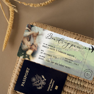 ITALIA Toscana Tarjeta de embarque QR Boda de foto