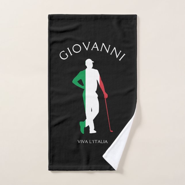 Italia Viva l'Italia Bandera italiana Male Golfer  (Toalla de mano)