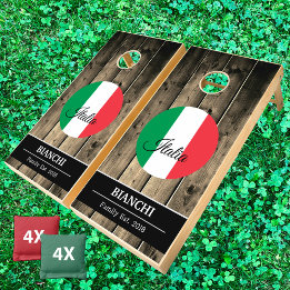 Italia y Bandera Italiana Madera Rusa / Diversión 
