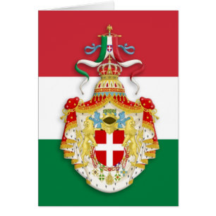 Italian Flag with insignia of the Kingdom of Italy