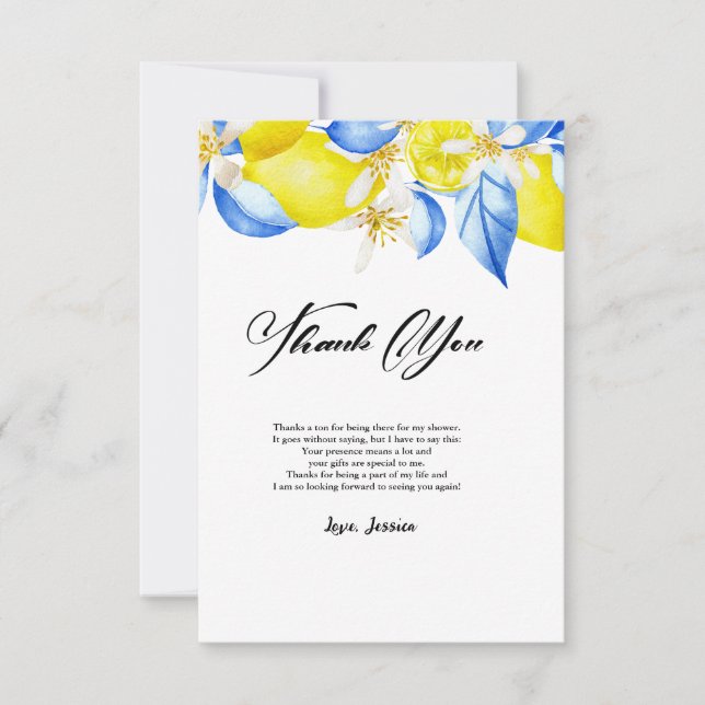 Italian Lemon Floral Agradecimiento por Boda (Anverso)