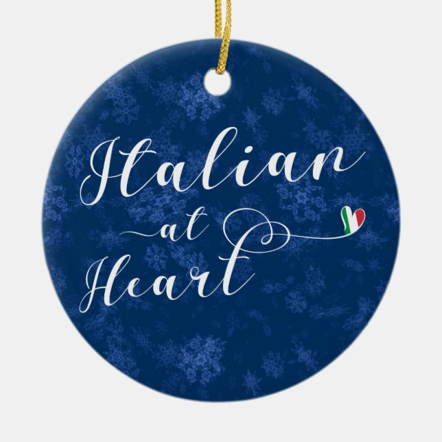 Italiano al corazón, adorno de árbol de Navidad, I (Frente)
