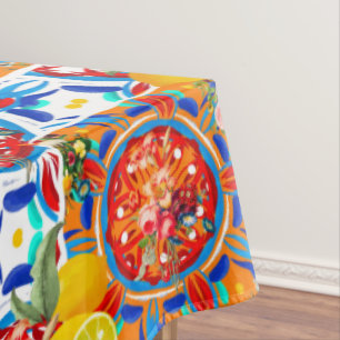 Italiano, verano, cítricos, manteles de motivos fl